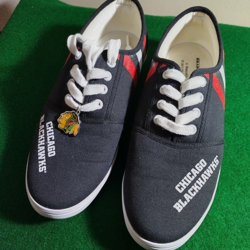 Chicago Blackhawks Bradford Exchange Wearable Art Shoes, Like New